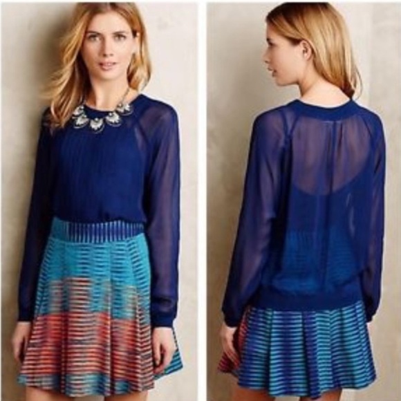 “ONE FINE DAY” Anthropologie Sheer Blouse - Picture 2 of 14